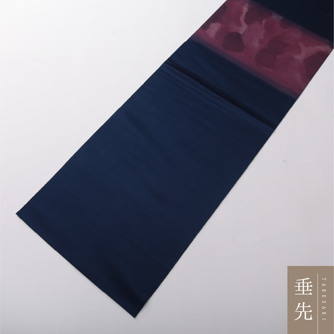 八寸名古屋帯 Aランク 帯丈357cm 正絹 ポイント柄 松葉仕立て 織り カジュアル 抽象柄 紺系 LP 1245-03605