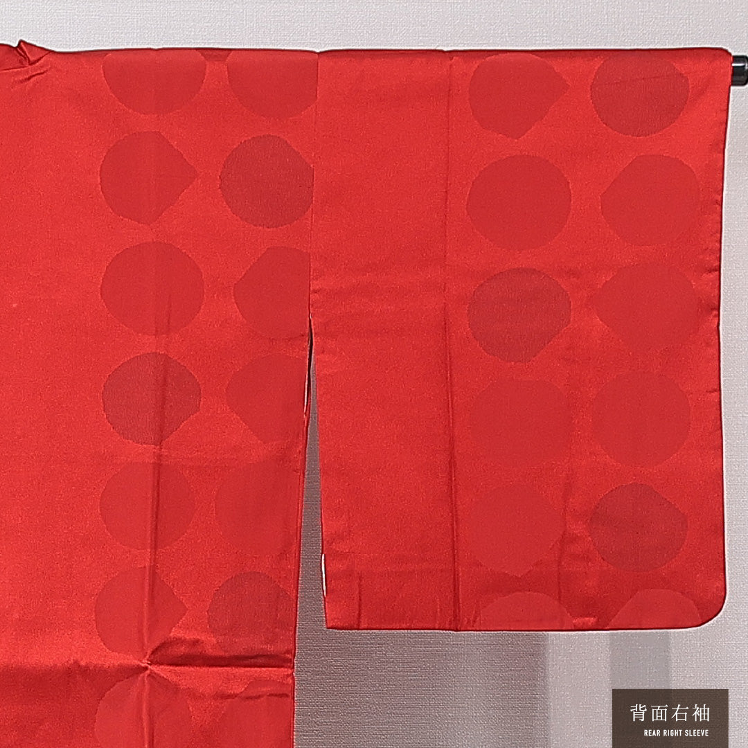 道行コート 袷 身丈80cm 裄丈64cm 正絹 Sランク セミフォーマル Mサイズ 抽象柄 赤系 RP 1237-16795
