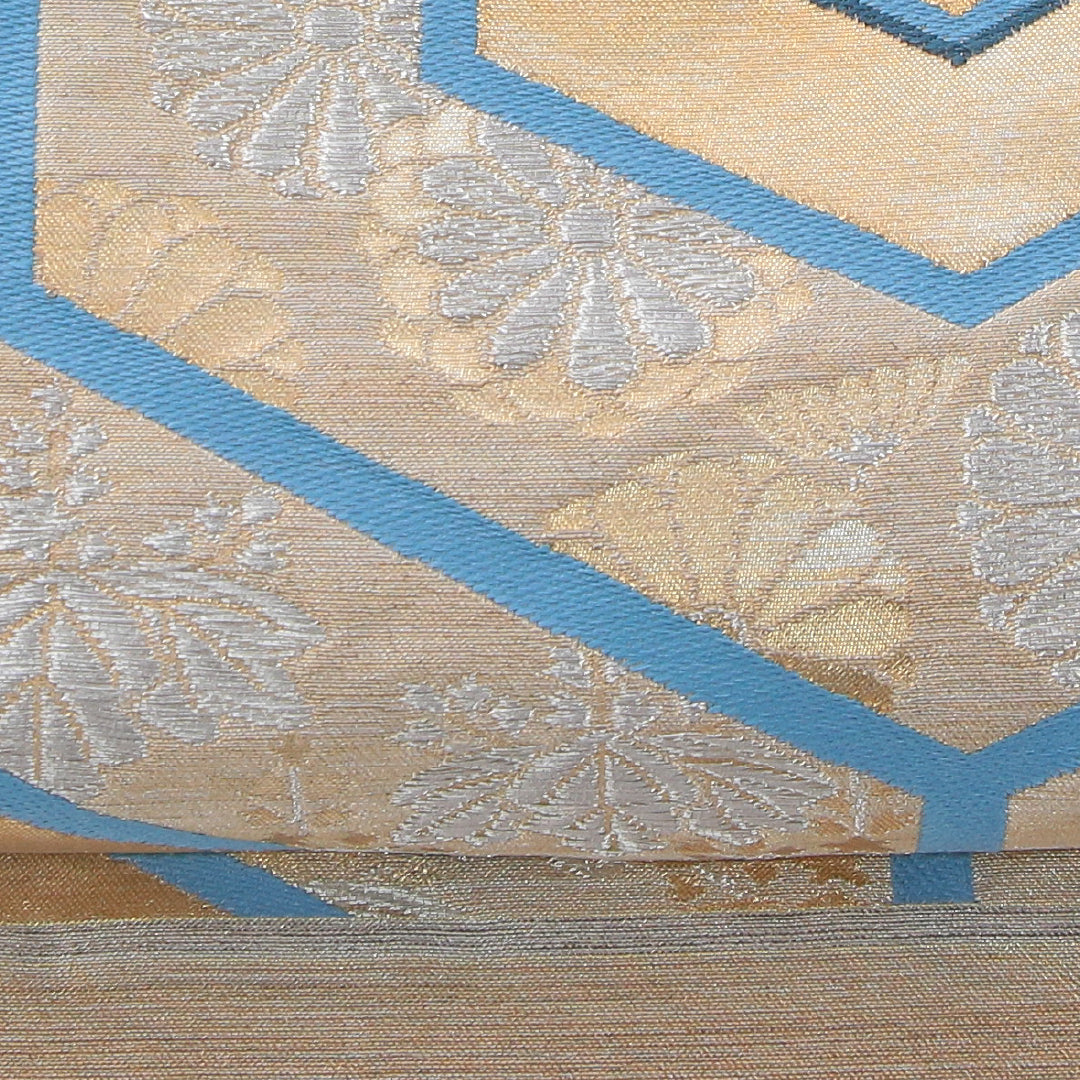 袋帯 帯丈438cm フォーマル 六通 Aランク 正絹 亀甲 金系 1223-02313