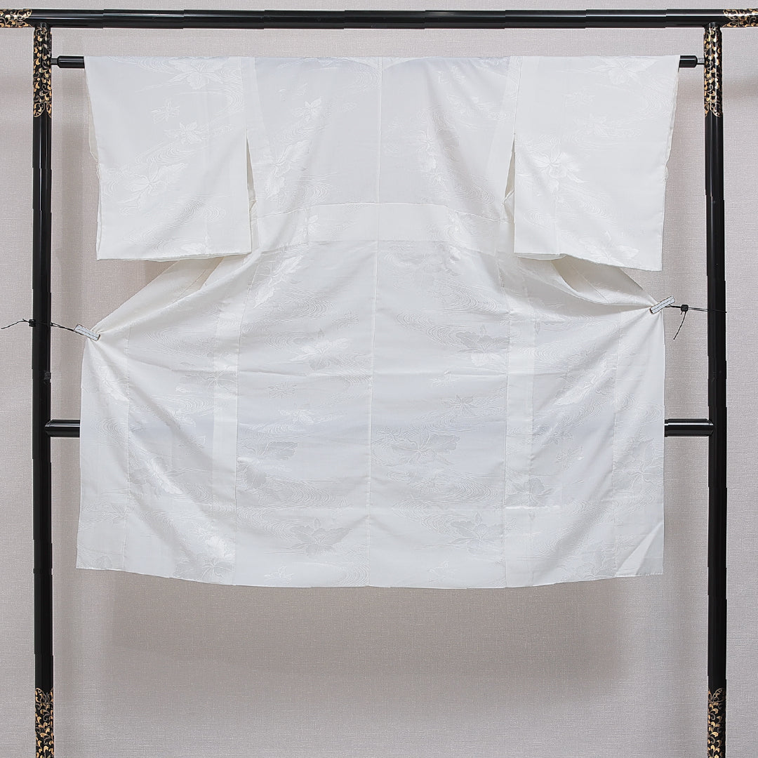 長襦袢 無双袖 身丈121cm 裄丈62cm 正絹 Aランク Sサイズ 流水 白系 RP 1239-16565