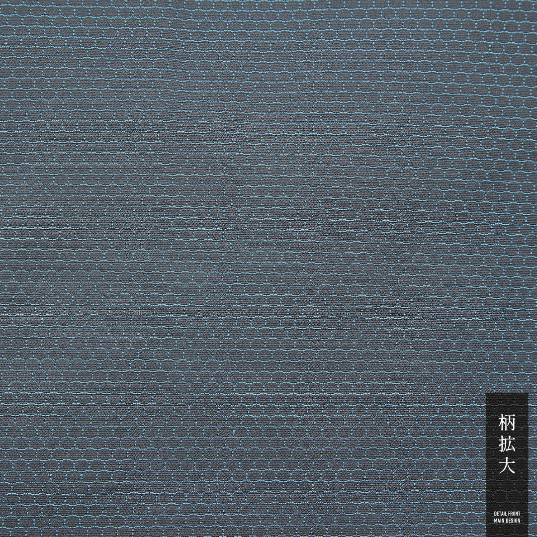 男着物 袷 身丈134cm 裄丈64cm 正絹 Aランク XSサイズ 棒衿 カジュアル 創作柄 紺系 1219-15236