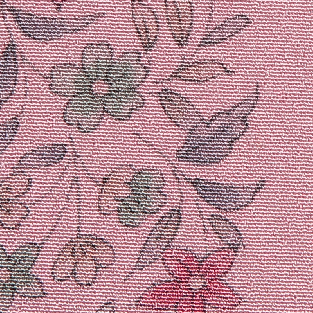 小紋 洗える着物 袷 身丈161cm 裄丈65cm ポリエステル Cランク Lサイズ 広衿 インフォーマル 花柄 ピンク系 1215-16103