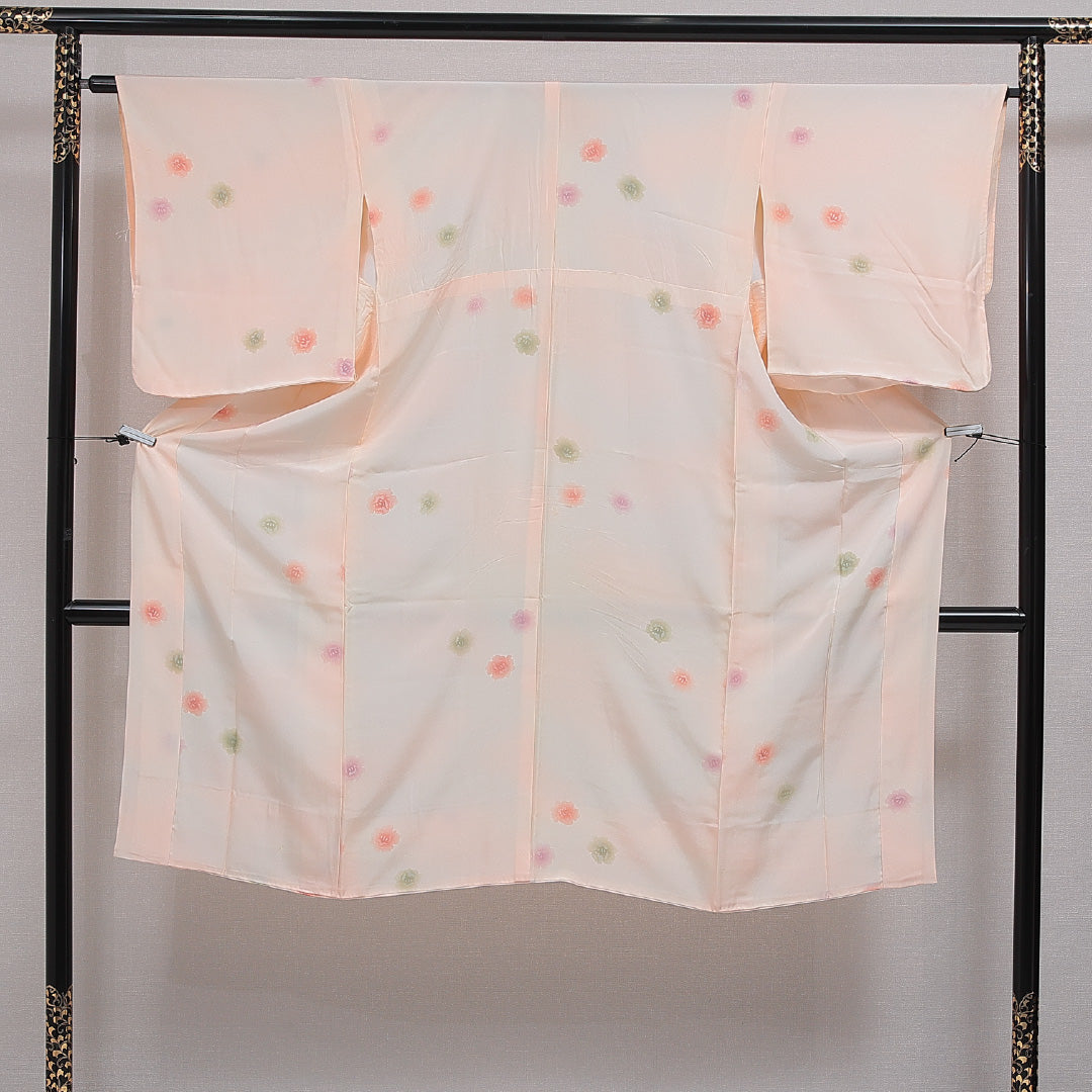 長襦袢 無双袖 身丈129cm 裄丈64cm 正絹 Sランク Lサイズ 芙蓉 ピンク系 RP 1239-16633