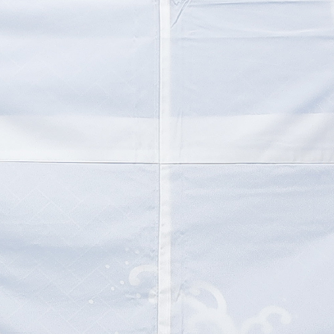 訪問着 袷 身丈150cm 裄丈60cm 正絹 Cランク Sサイズ 広衿 セミフォーマル 扇 波頭 金彩 青系 1212-15902