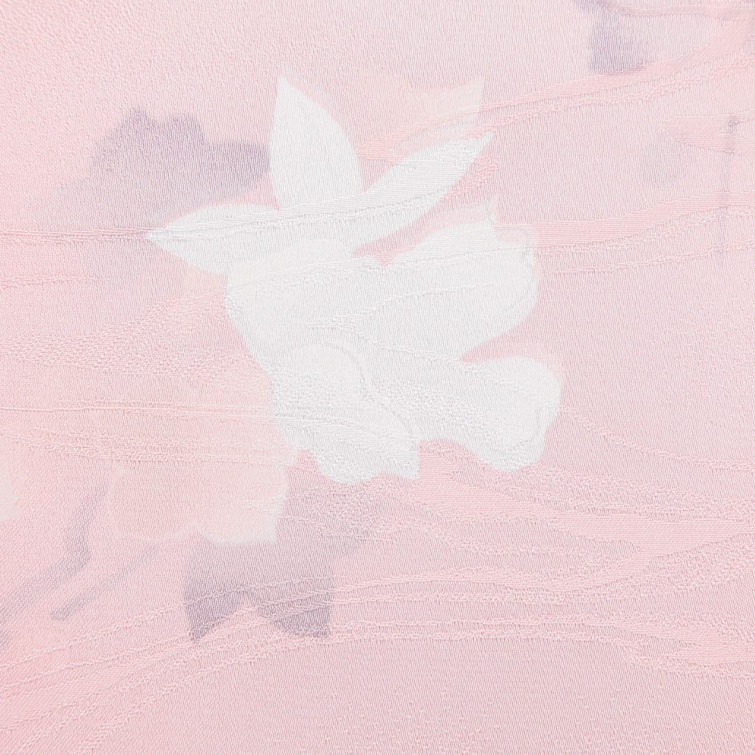 小紋 洗える着物 袷 身丈161cm 裄丈64cm ポリエステル Sランク Lサイズ 広衿 インフォーマル 花柄 ピンク系 1215-15790