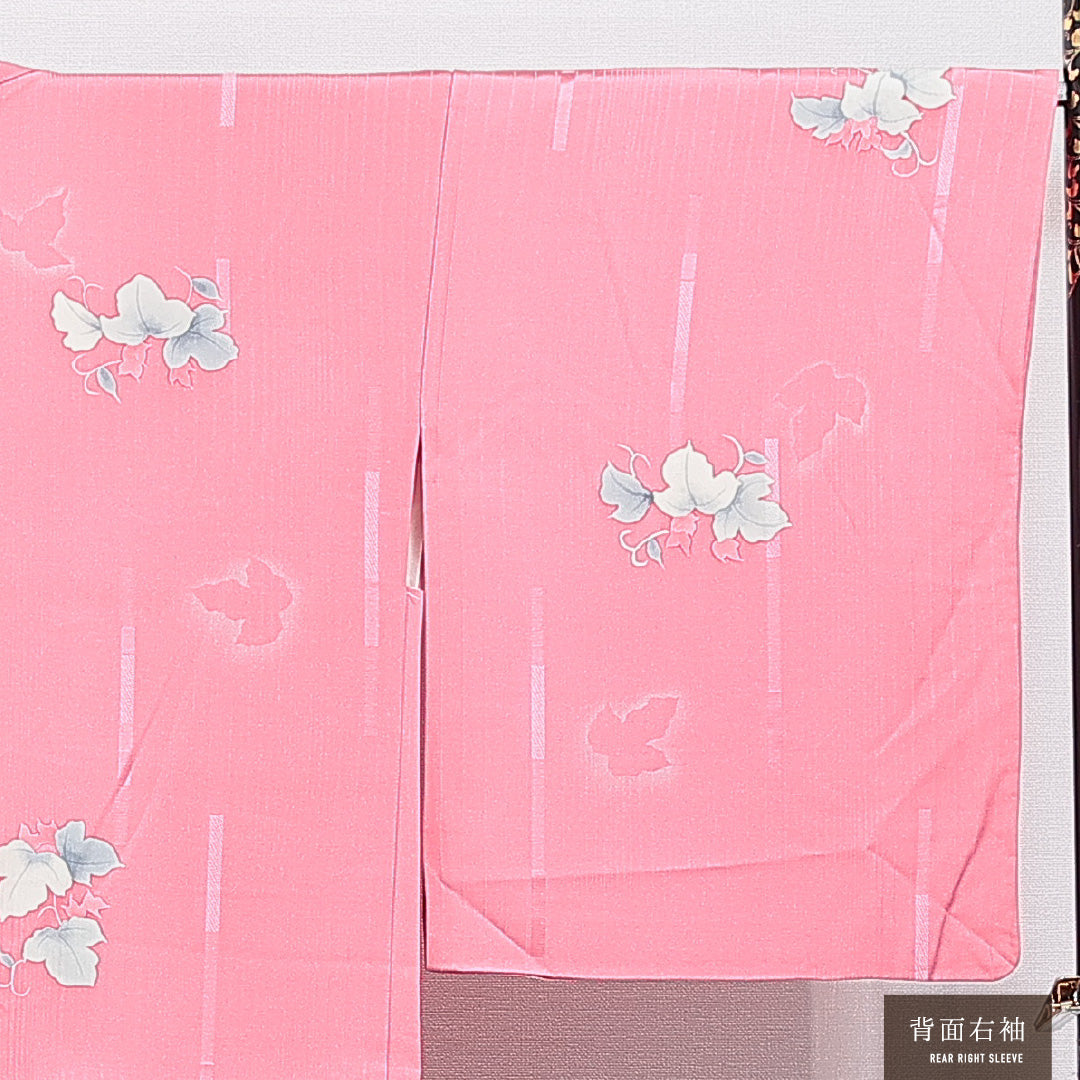 羽織 袷 身丈89cm 裄丈67cm 正絹 Sランク カジュアル Mサイズ 紐あり 蔦 ピンク系 RP 1232-16174