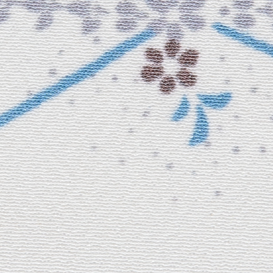 小紋 洗える着物 袷 身丈155cm 裄丈67cm ポリエステル Cランク Mサイズ 広衿 インフォーマル 花柄 クリーム系 1215-16095