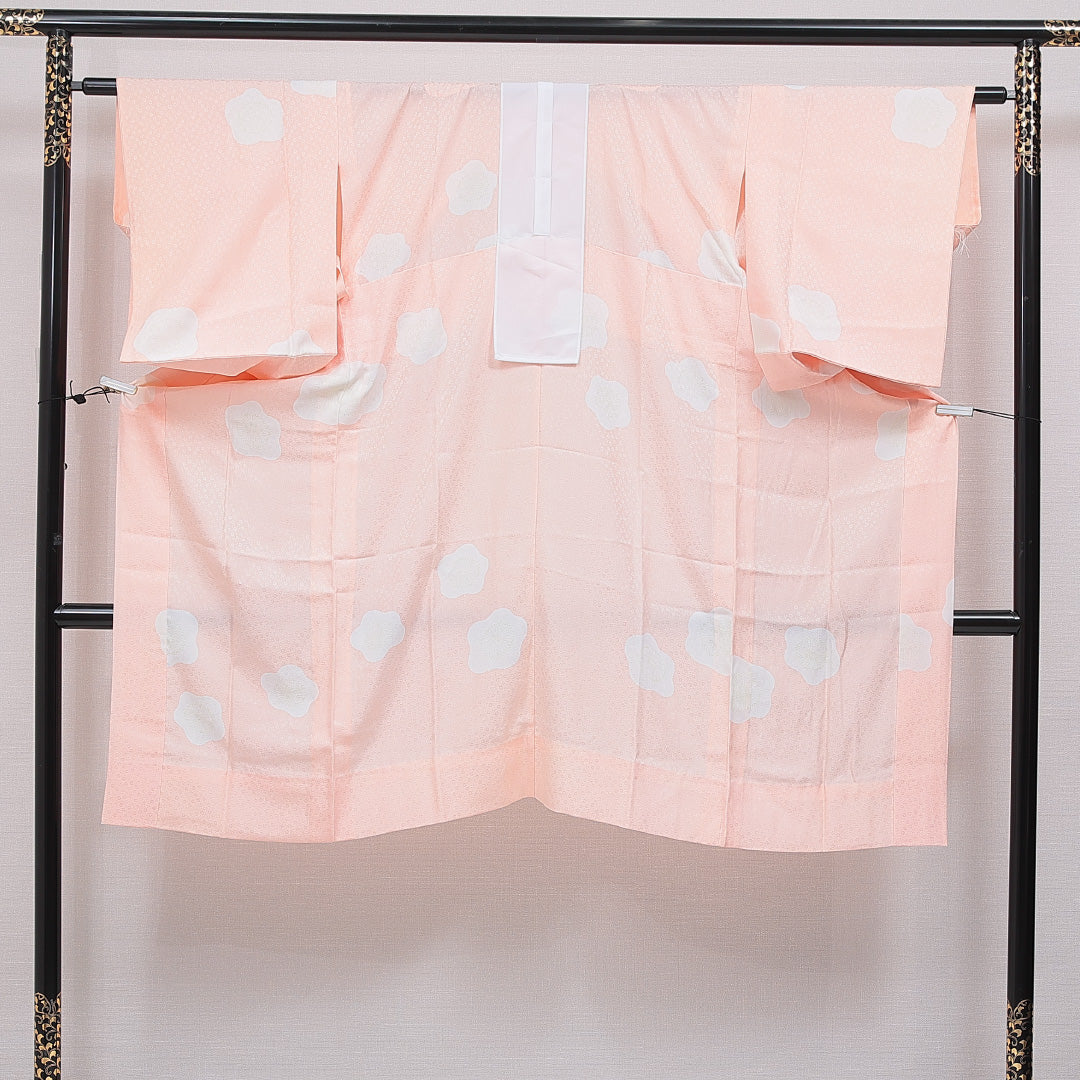 長襦袢 洗える着物 無双袖 身丈121cm 裄丈62cm ポリエステル Sランク Sサイズ 梅 ピンク系 1229-16696