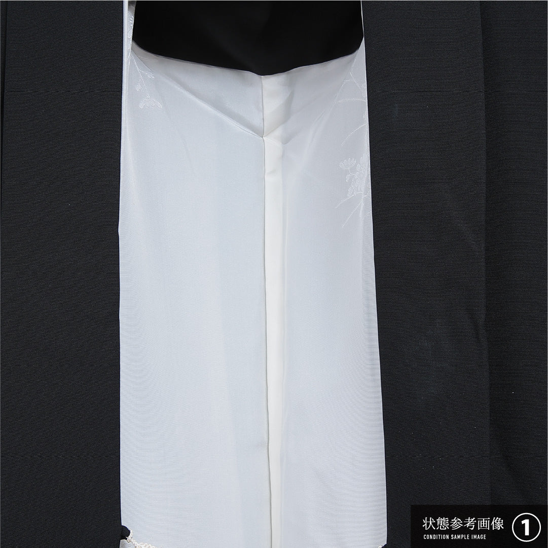 絵羽羽織 袷 身丈79cm 裄丈63cm 正絹 Aランク Sサイズ インフォーマル 紐あり 菊 黒羽織 刺繍 黒系 1217-16153