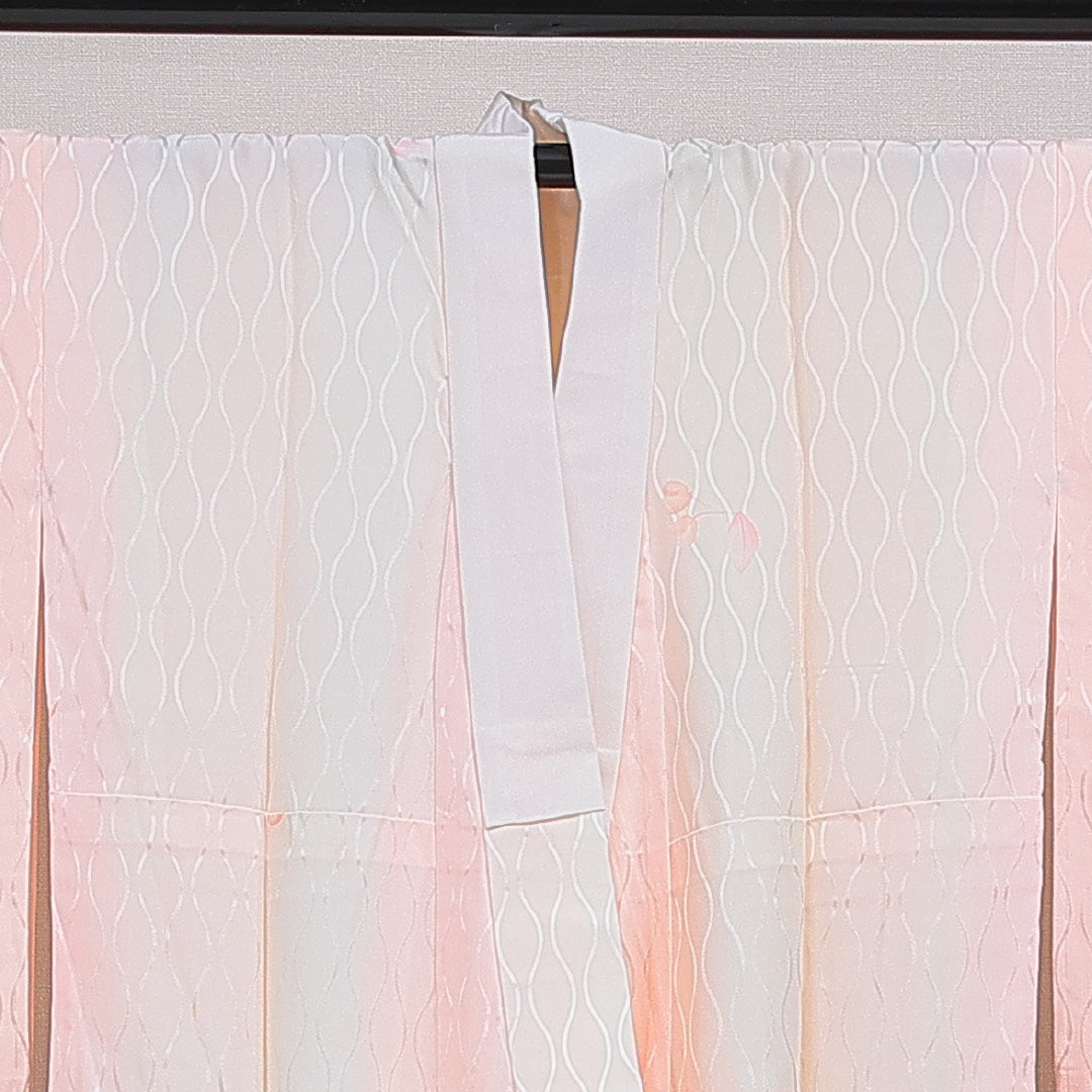 長襦袢 無双袖 身丈127cm 裄丈63cm 正絹 Sランク Mサイズ 立涌 ピンク系 RP 1239-16581