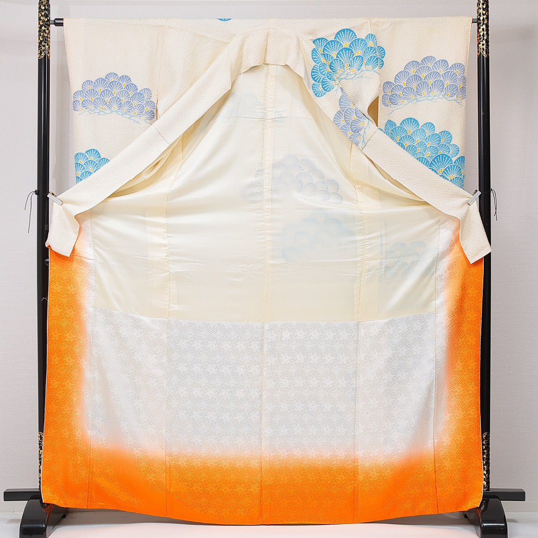 振袖 袷 身丈168cm 裄丈64cm フォーマル Cランク XLサイズ 正絹 広衿 松 1213-F0668