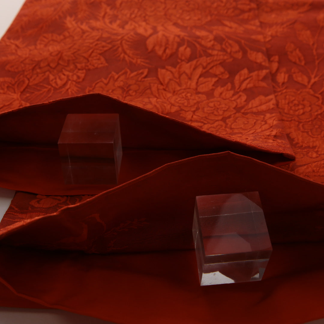 袋帯 帯丈436cm フォーマル 全通 未仕立て 帯芯なし Sランク 正絹 西陣織 唐華 朱系 1223-01880