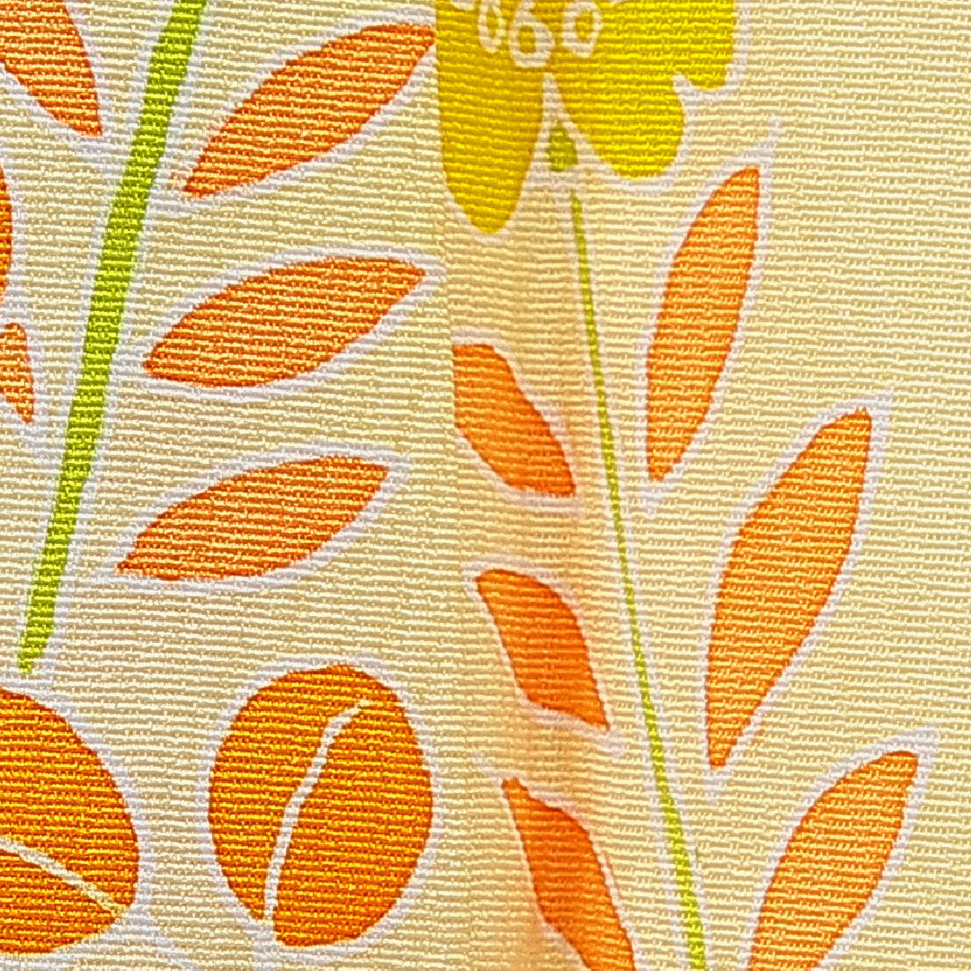 付下げ 袷 身丈166cm 裄丈66cm 正絹 Cランク XLサイズ 広衿 インフォーマル 花柄 クリーム系 1261-15655