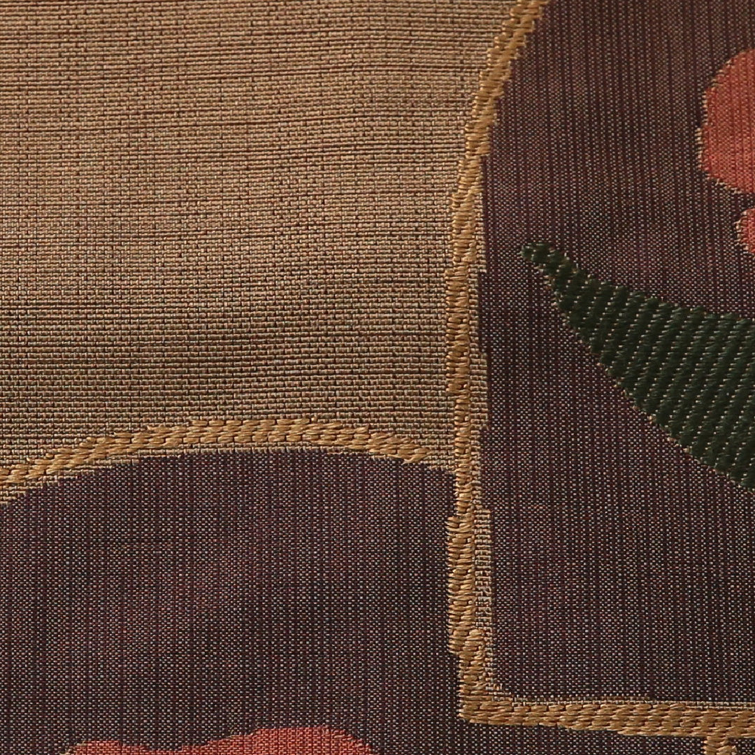 九寸名古屋帯 帯丈353cm カジュアル 名古屋仕立て ポイント柄 Aランク 正絹 チューリップ ベージュ系 1224-03623