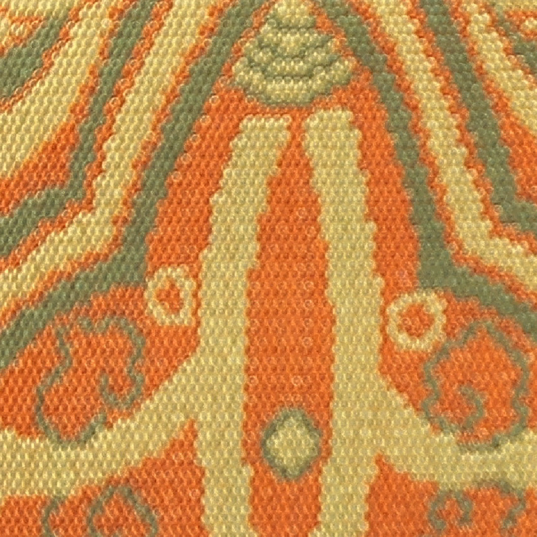 道行コート 袷 身丈86cm 裄丈46cm 正絹 Aランク Sサイズ フォーマル ポケットあり 菊 黄系 朱系 1263-15126