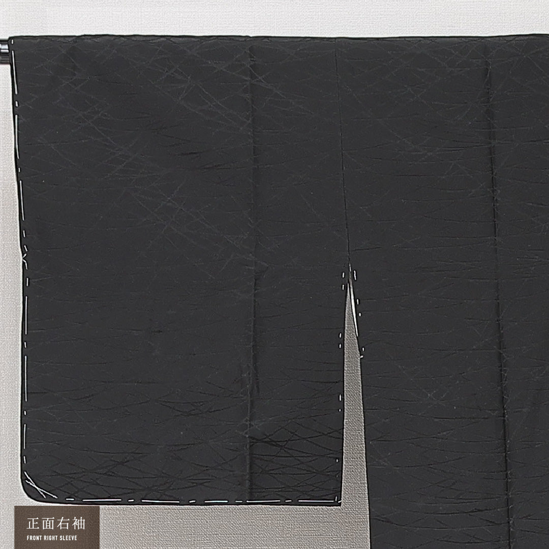未使用品 道行コート 袷 身丈84cm 裄丈65cm 正絹 Nランク セミフォーマル Mサイズ 蘇州刺繍 汕頭刺繍 しつけ糸 花柄 シック 落ち着き 黒系 RP 1237-15265
