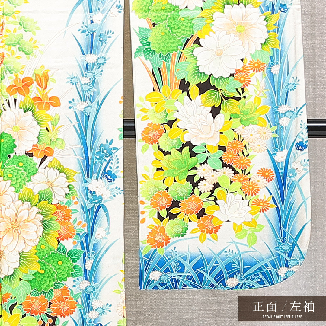 振袖 袷 身丈160cm 裄丈63cm フォーマル Cランク Lサイズ 正絹 広衿 牡丹 1213-F0640