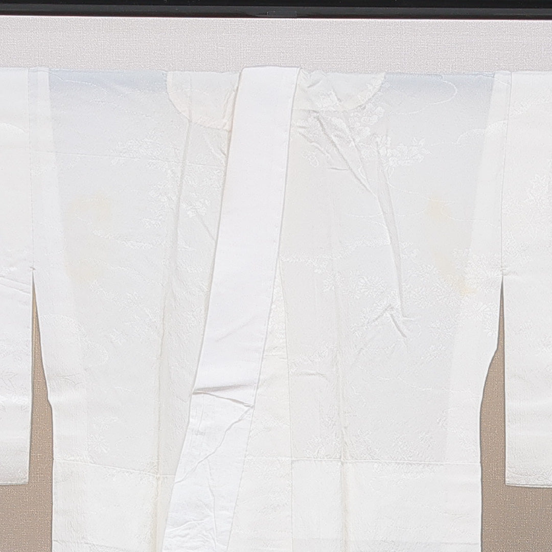 長襦袢 無双袖 身丈126cm 裄丈62cm 正絹 Cランク Mサイズ 古典柄 クリーム系 1229-16710