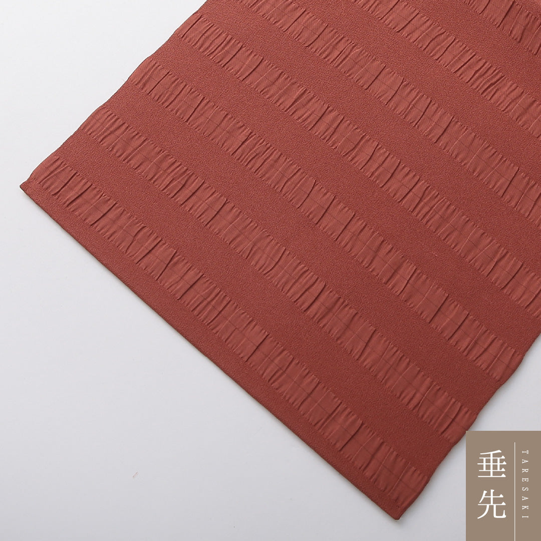 未使用品 九寸名古屋帯 Nランク 帯丈333cm 正絹 全通 名古屋仕立て 織り カジュアル しつけ糸 ふくれ織 創作柄 くすんだピンク系 HP 1245-03709