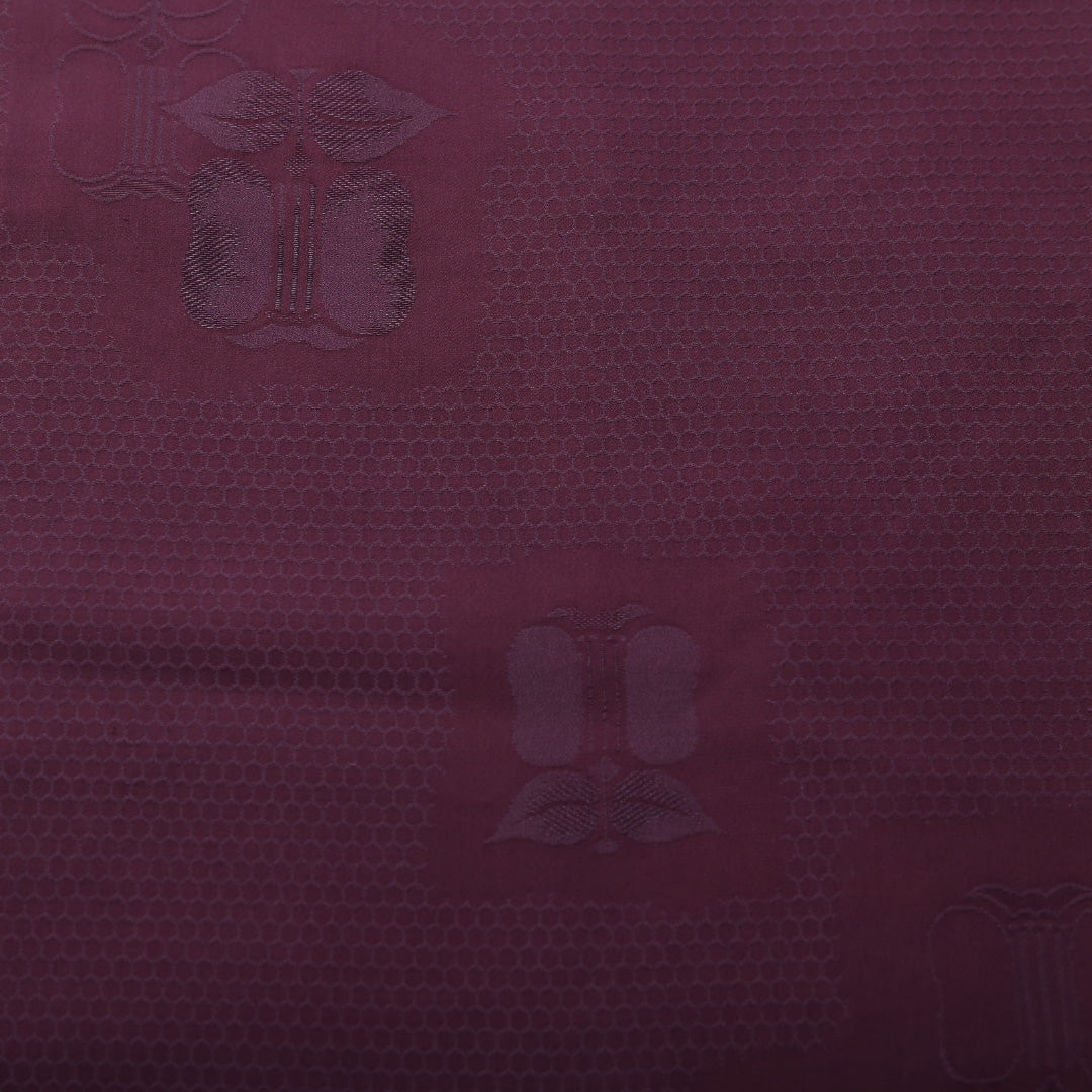 アンティーク 九寸名古屋帯 帯丈289cm カジュアル 名古屋仕立て 全通 Aランク 正絹 染め帯 椿 紫系 1224-03683