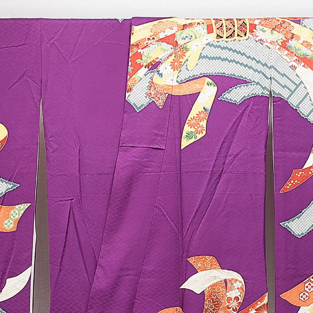 振袖 袷 身丈156cm 裄丈65cm フォーマル Sランク Mサイズ 正絹 広衿 吉祥文様 金駒刺繍 1213-F0629