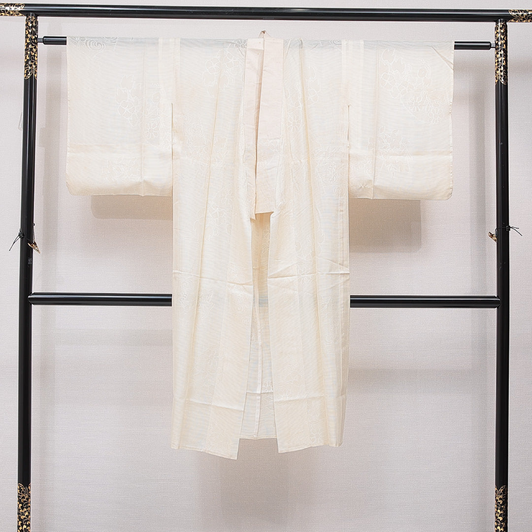 夏物 長襦袢 絽 身丈120cm 裄丈62cm 正絹 Cランク Sサイズ 桔梗 白系 LP 1239-15410