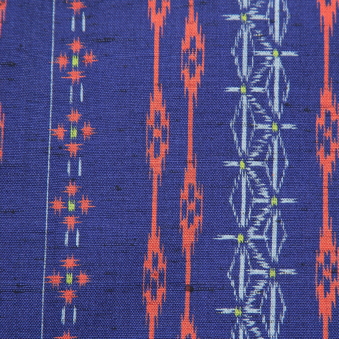 ウールの道中着(紬) 洗える着物 単衣 身丈75cm 裄丈65cm ウール Sランク Mサイズ カジュアル 創作柄 青系 1264-16815