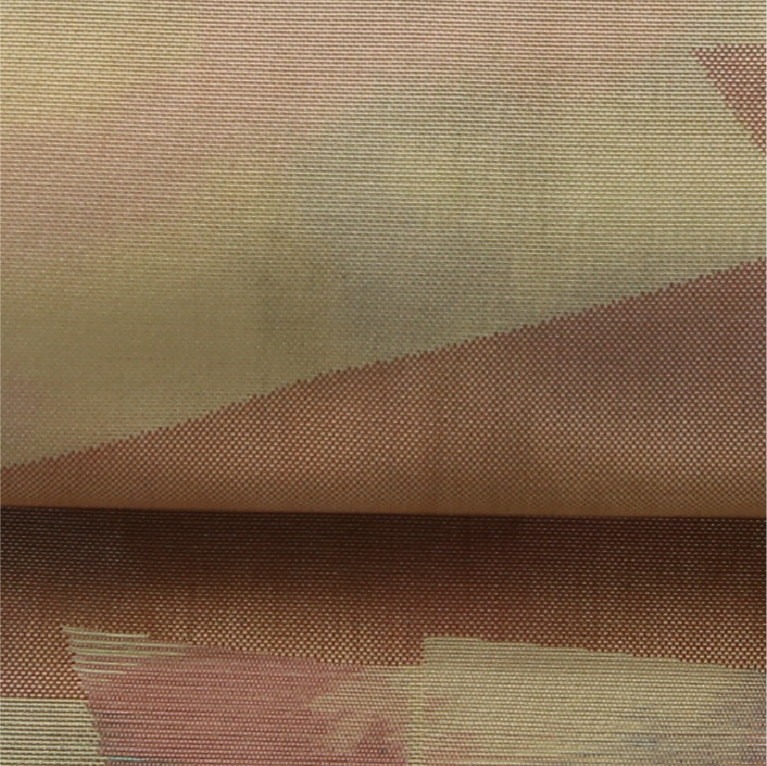 八寸名古屋帯 帯丈368cm カジュアル 松葉仕立て 全通 Sランク 正絹 抽象柄 多色系 1224-03828