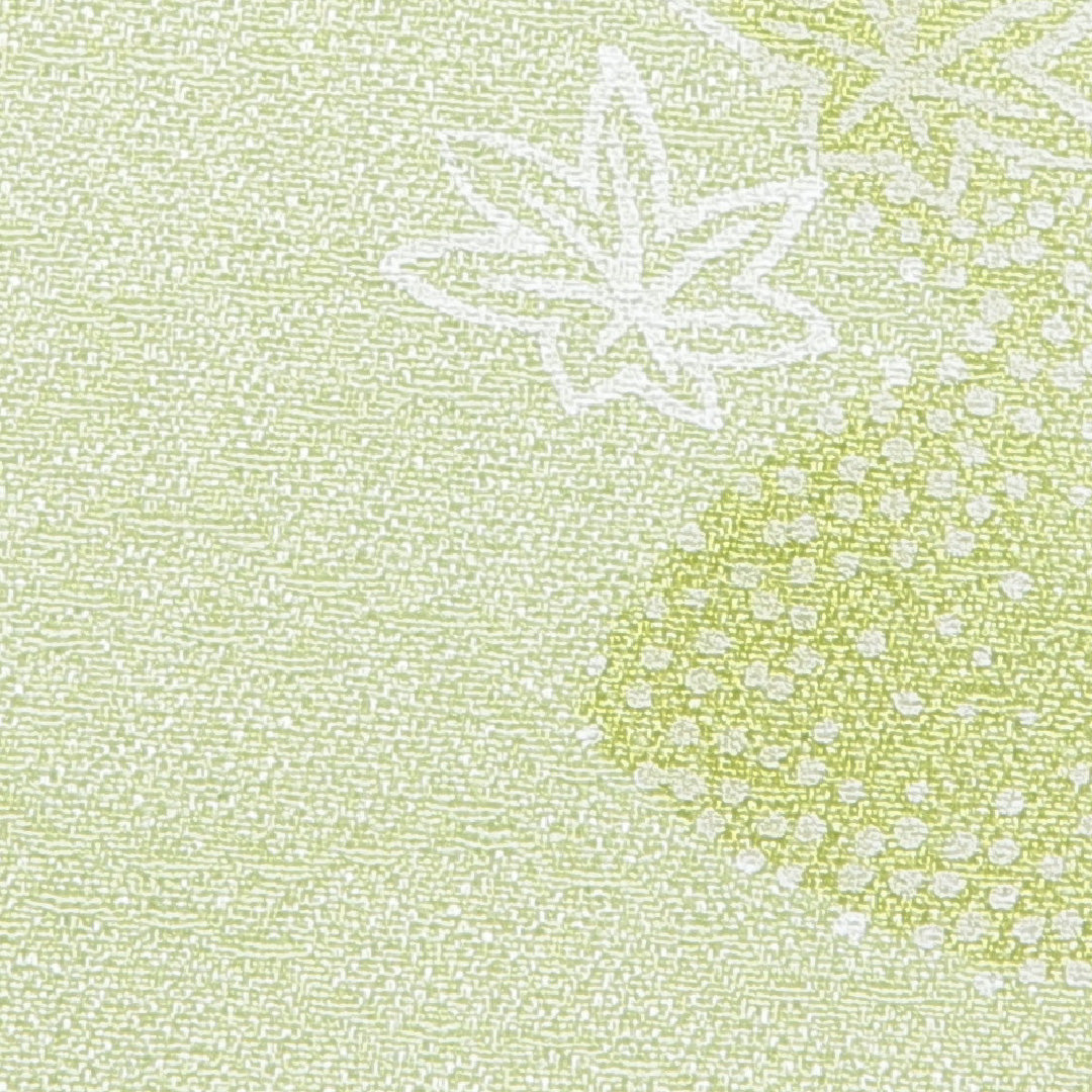 小紋 洗える着物 袷 身丈154cm 裄丈63cm ポリエステル Cランク Sサイズ 広衿 インフォーマル 楓 緑系 1215-16257