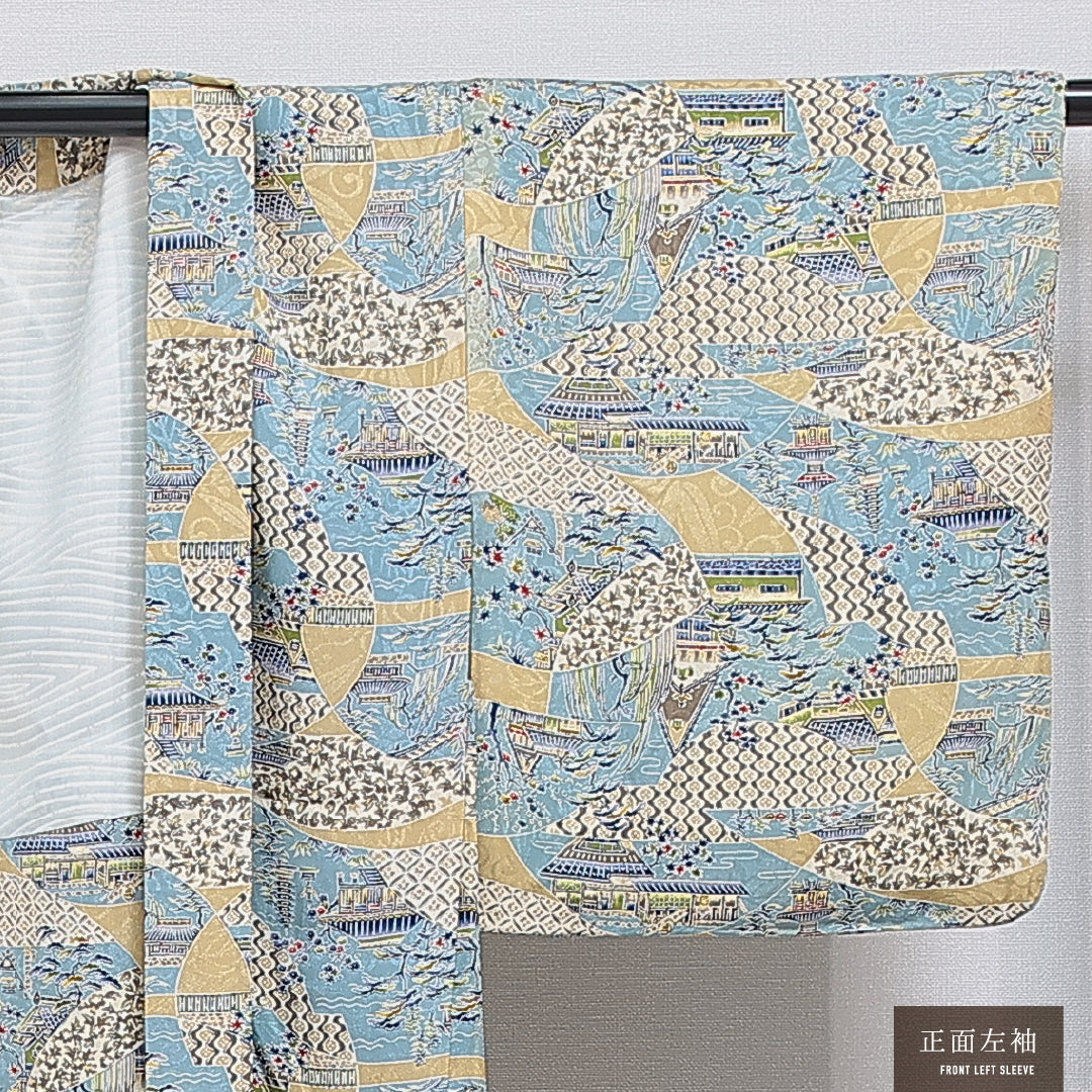 羽織 袷 身丈75cm 裄丈62cm 正絹 Sランク カジュアル Sサイズ 茶屋辻 多色系 RP 1232-16118