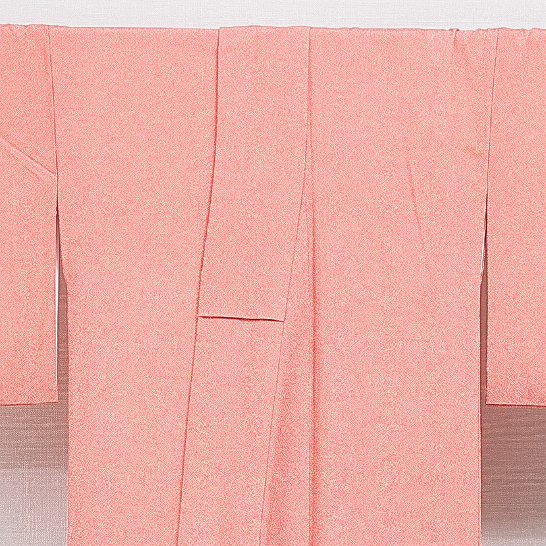 江戸小紋(鮫) 洗える着物 袷 身丈170cm 裄丈66cm ポリエステル Sランク 2XLサイズ 広衿 インフォーマル 朱系 1262-15951