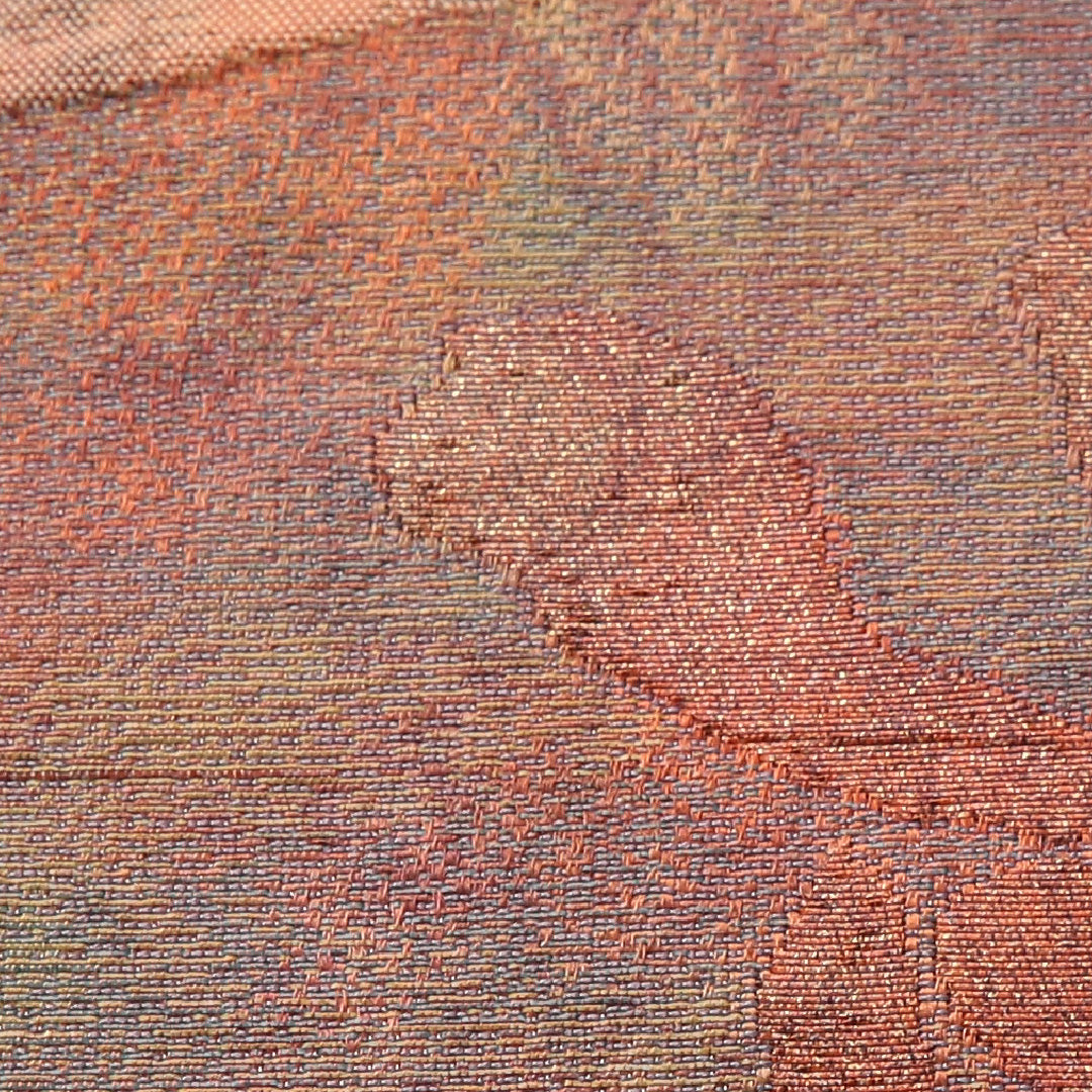 八寸名古屋帯 帯丈358cm カジュアル 名古屋仕立て 六通 帯芯なし Sランク 正絹 創作柄 ベージュ系 1224-03497