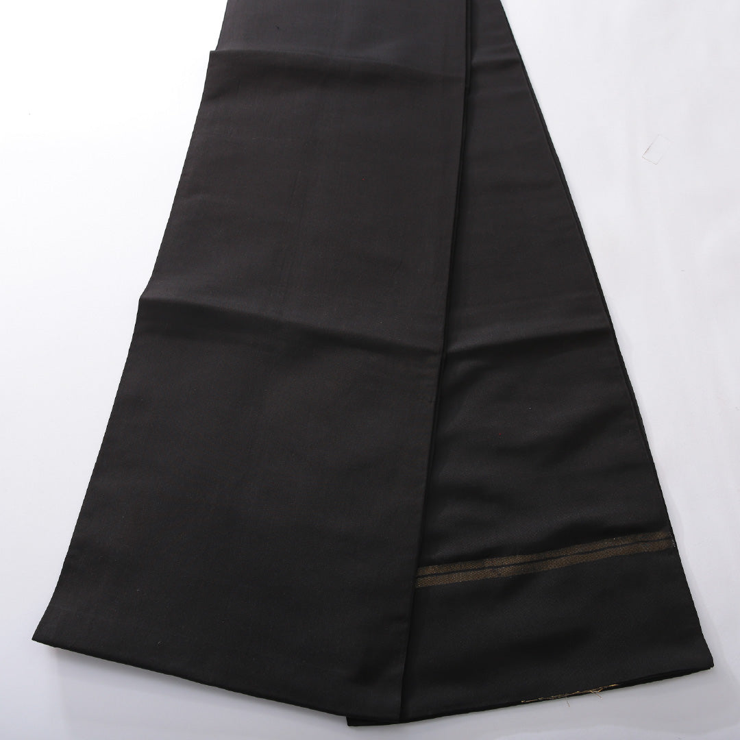 アンティーク 袋帯 帯丈414cm 六通 帯芯なし Bランク 正絹 黒系 1223-02170