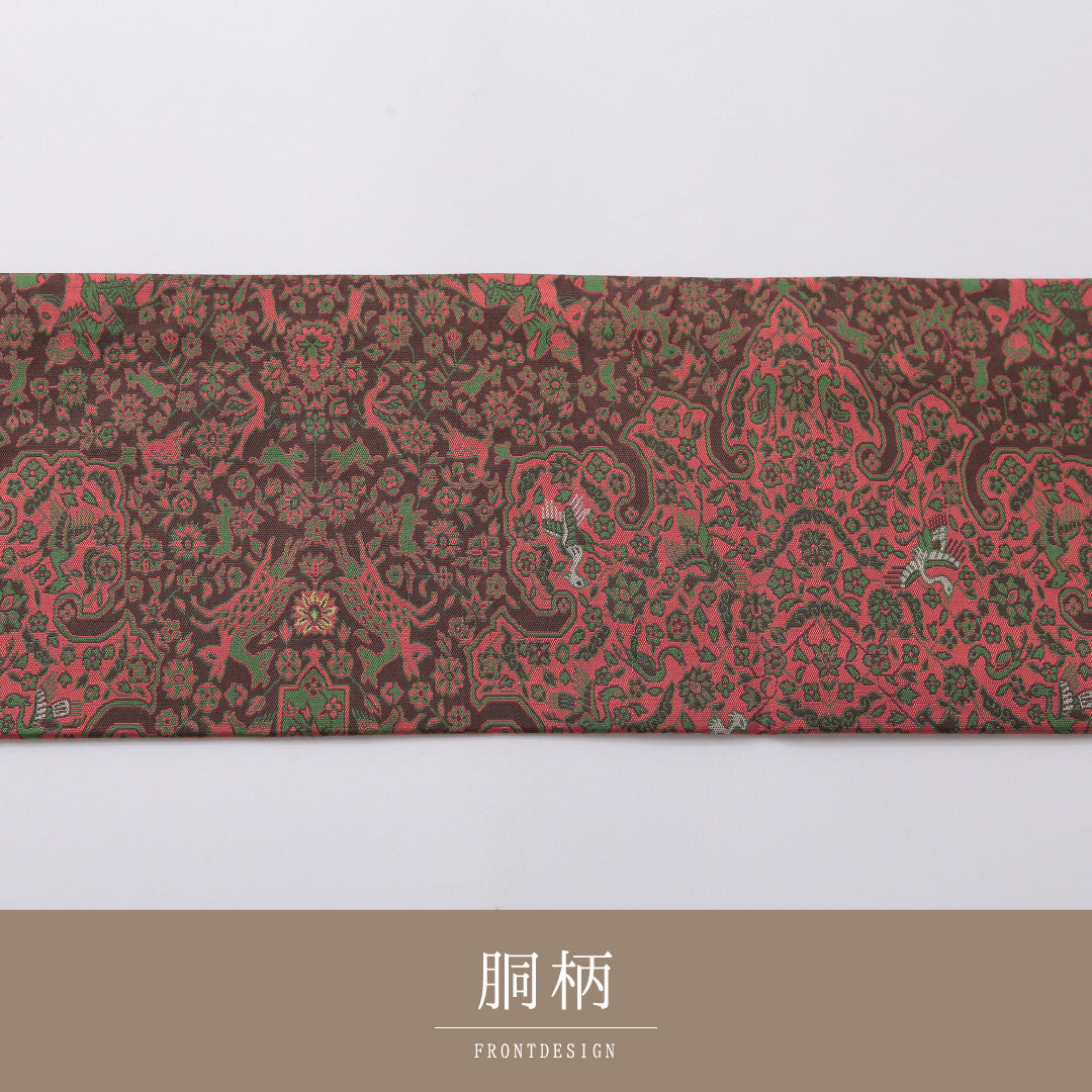 九寸名古屋帯 帯丈369cm セミフォーマル 名古屋仕立て 全通 Sランク 正絹 唐華 多色系 1224-03291