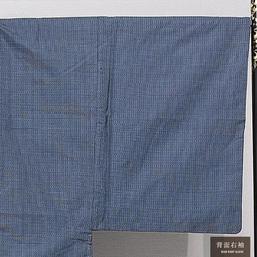 羽織 男性用 袷 身丈89cm 裄丈68cm 正絹 Cランク カジュアル Mサイズ 亀甲 青系 LP 1235-15774