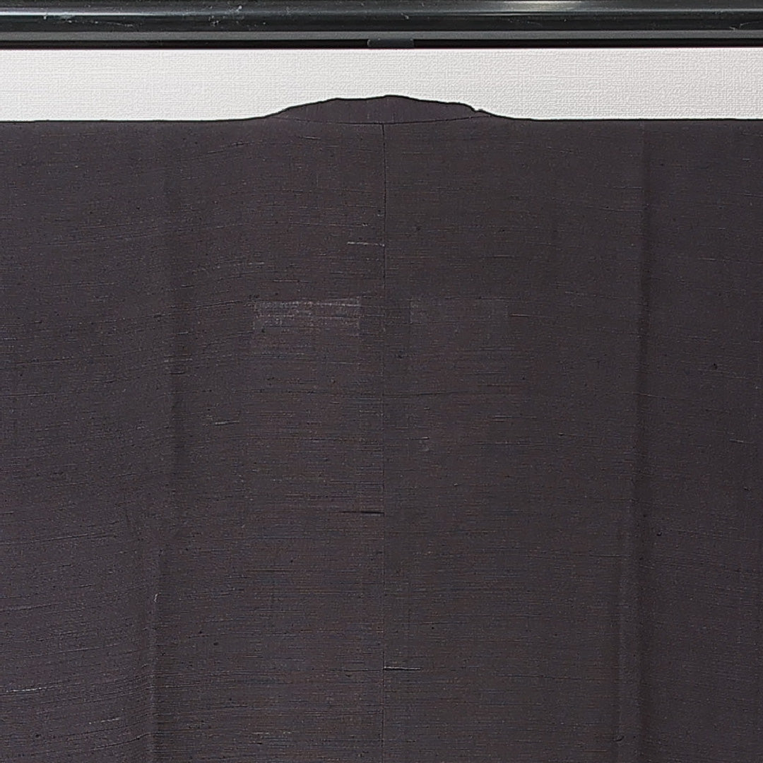 道行コート 単衣 身丈115cm 裄丈61cm 正絹 Cランク セミフォーマル Sサイズ ポケットあり 無地 黒系 LP 1237-15266
