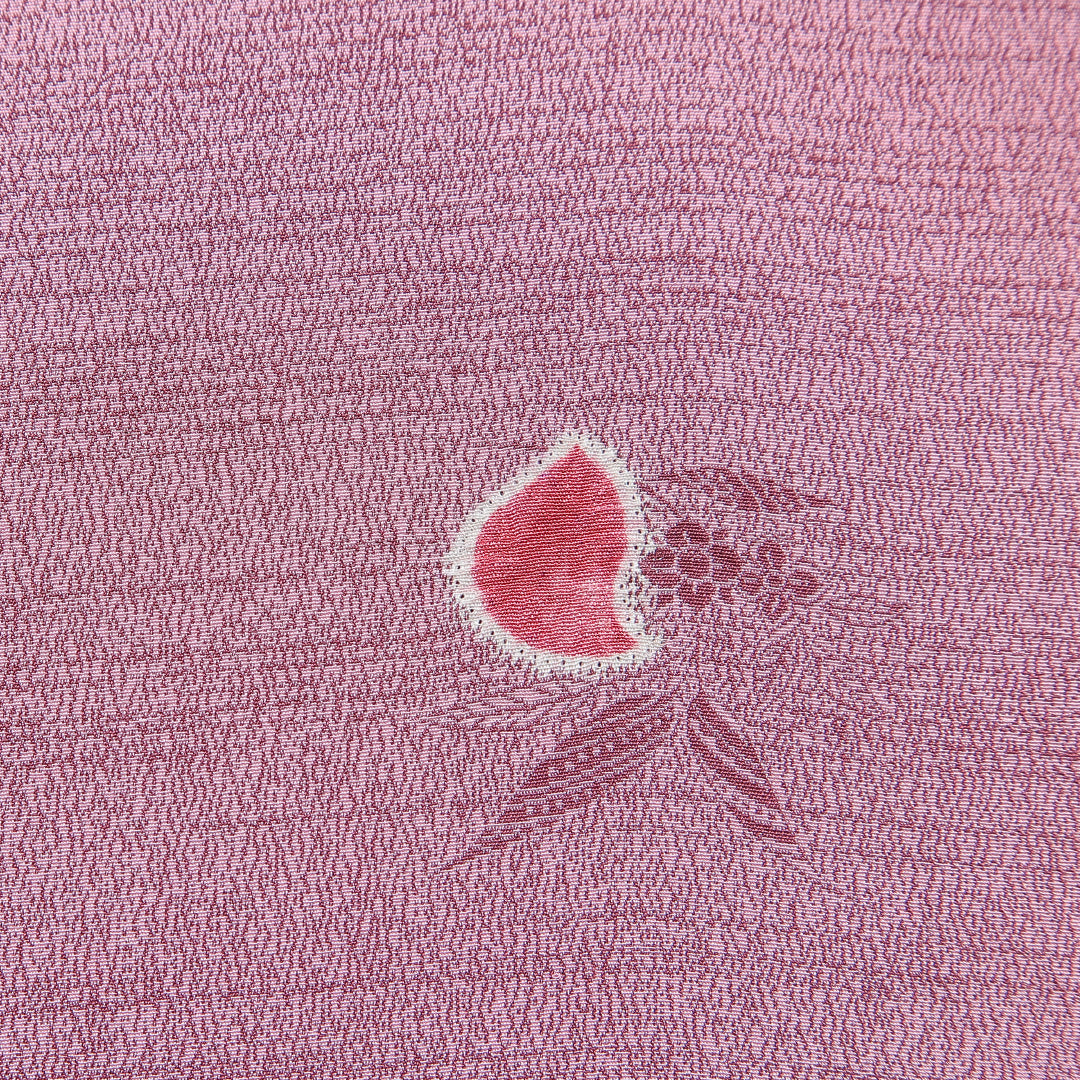 小紋 袷 身丈165cm 裄丈64cm 正絹 Aランク XLサイズ 広衿 インフォーマル 部分絞り 花柄 紫系 1215-16667