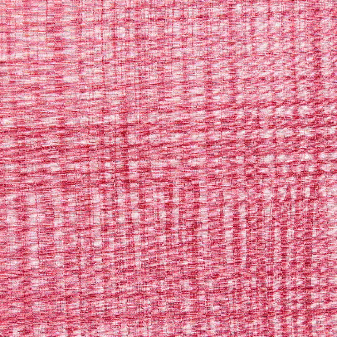 小紋 洗える着物 袷 身丈158cm 裄丈63cm ポリエステル Aランク Mサイズ 広衿 インフォーマル 格子 ピンク系 1215-16393