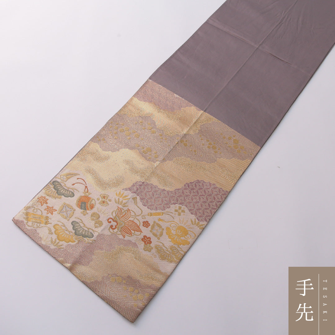 袋帯 帯丈416cm 正絹 六通 フォーマル 道長取り 吉祥文様 多色系 1243-01942