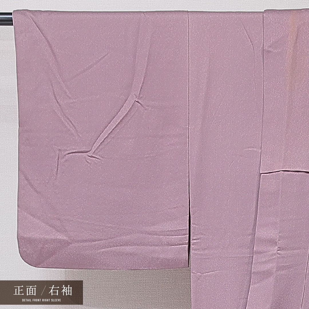 訪問着 袷 身丈172cm 裄丈63cm 正絹 Cランク セミフォーマル バチ衿 2XLサイズ 菊 笠松 紫系 HP 1217-15195