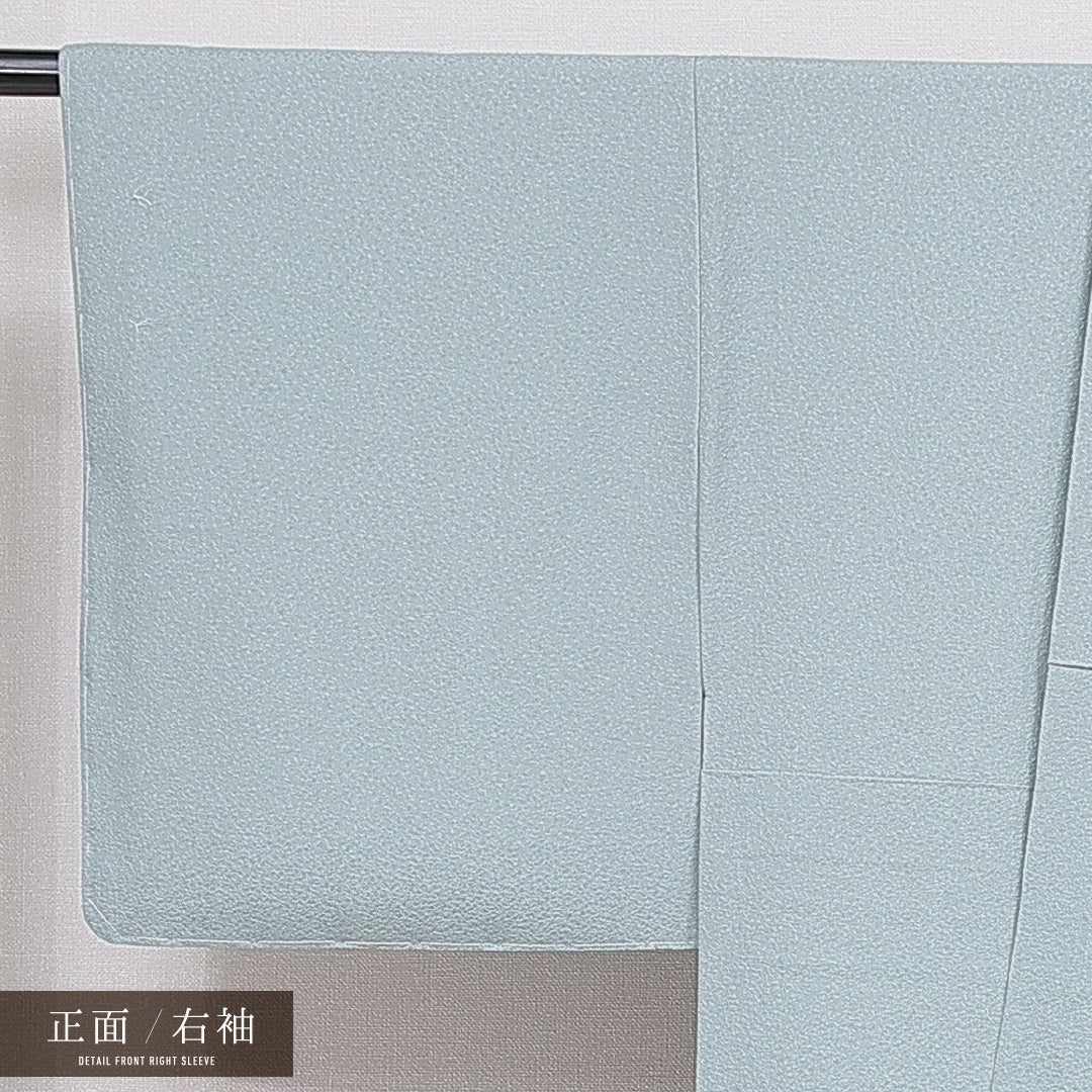 訪問着 袷 身丈164cm 裄丈66cm 正絹 Sランク Lサイズ 広衿 セミフォーマル 笠松 金彩 水色系 1212-16661