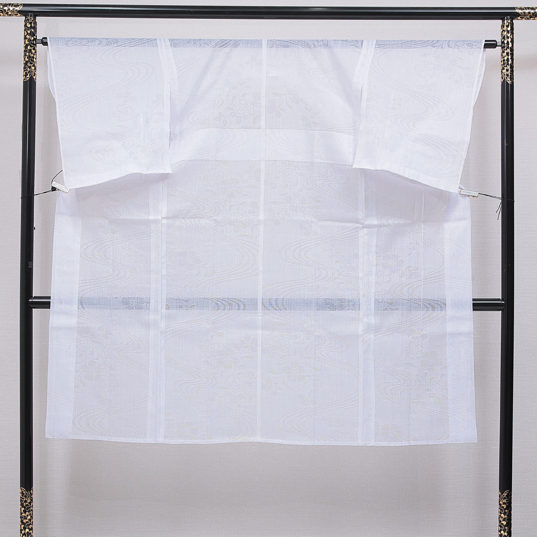 長襦袢 夏物 洗える着物 夏物 身丈131cm 裄丈64cm ポリエステル Cランク Lサイズ 古典柄 白系 1229-16708