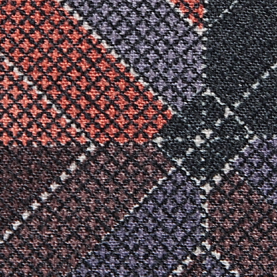 小紋 洗える着物 袷 身丈159cm 裄丈64cm ポリエステル Sランク Mサイズ 広衿 インフォーマル 格子 多色系 1215-15486