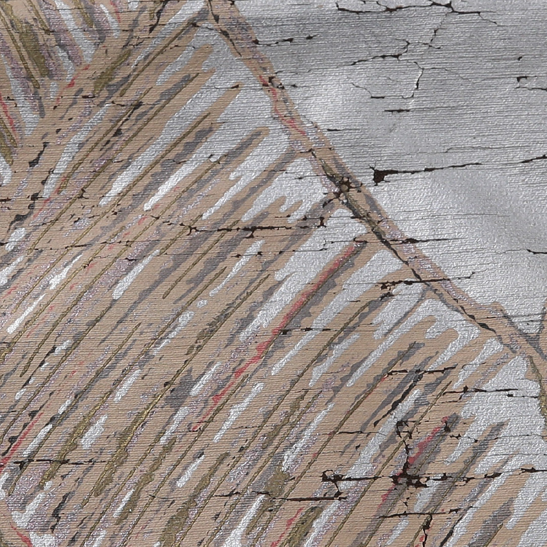 アンティーク 九寸名古屋帯 帯丈313cm カジュアル 名古屋仕立て 全通 Bランク 正絹 染め帯 ペンテ帯 創作柄 銀系 1224-03247