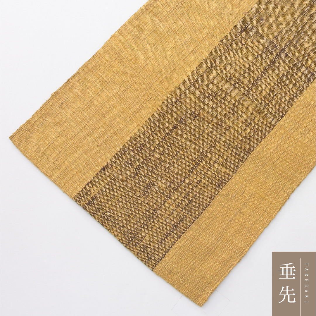 八寸名古屋帯 Sランク 帯丈328cm ウール 洗える帯 ポイント柄 松葉仕立て 織り カジュアル 創作柄 黄系 RP 1245-04135