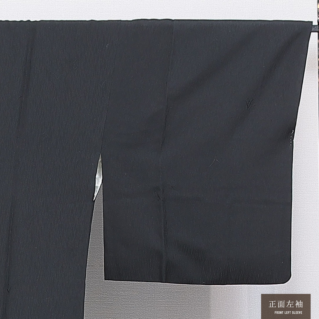 道行コート 袷 身丈93cm 裄丈66cm 正絹 Sランク カジュアル Mサイズ 無地 黒系 RP 1237-16829