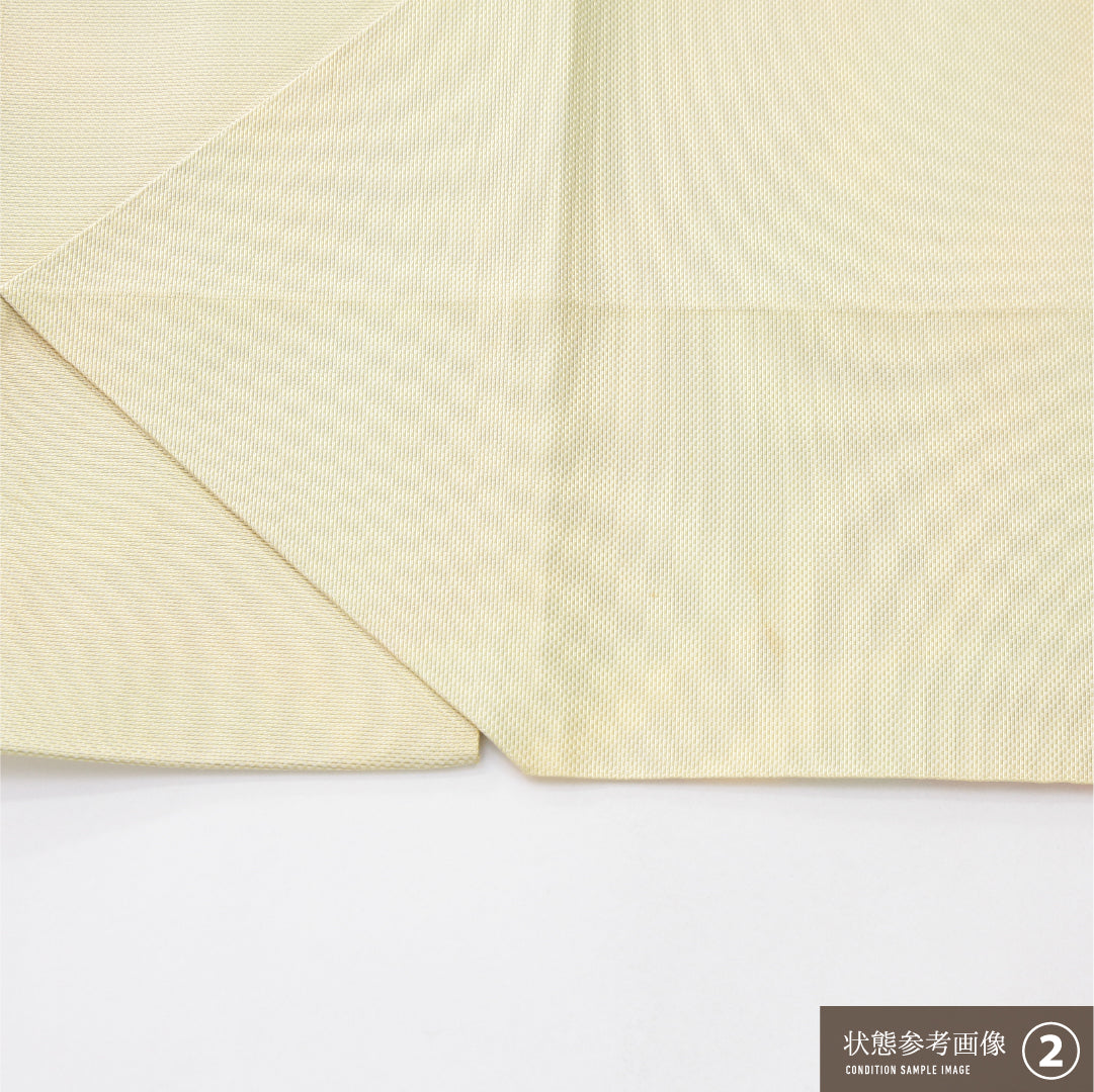 八寸名古屋帯 Aランク 帯丈359cm 正絹 六通 松葉仕立て 織り インフォーマル 木立 黄系 RP 1245-04118