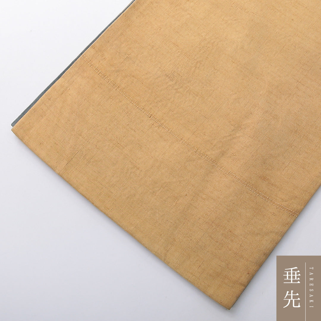 袋帯(紬) 帯丈452cm 正絹 ポイント柄 インフォーマル 大和美人文 落款 黄系 1243-02085