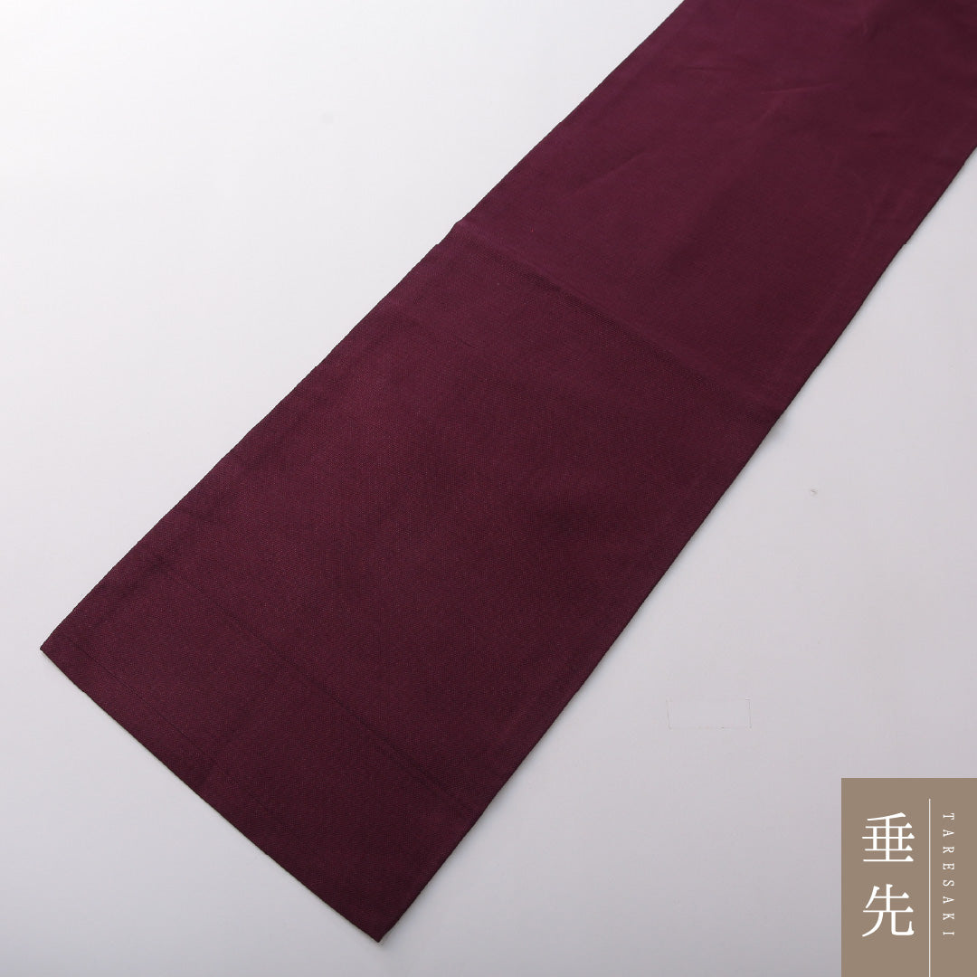 九寸名古屋帯 帯丈337cm カジュアル 名古屋仕立て 全通 Aランク 正絹 無地 紫系 1224-03625