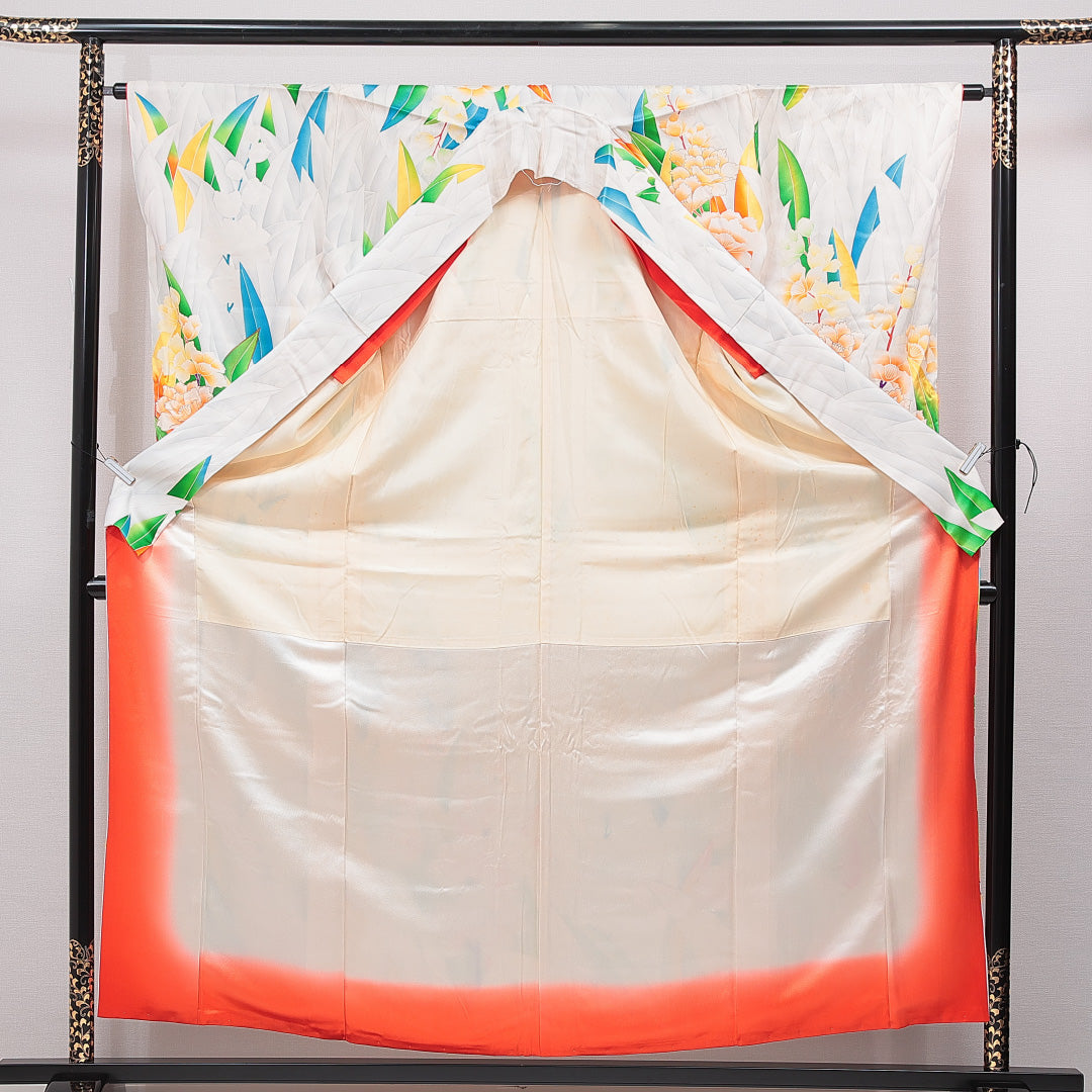 振袖 袷 身丈158cm 裄丈63cm フォーマル Cランク Mサイズ 正絹 広衿 牡丹 1213-F0757